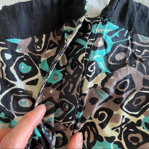 Flared Oversized Pants Bottoms with Button Closure Tassles Drawstring Waistband - Picture 5 of 8